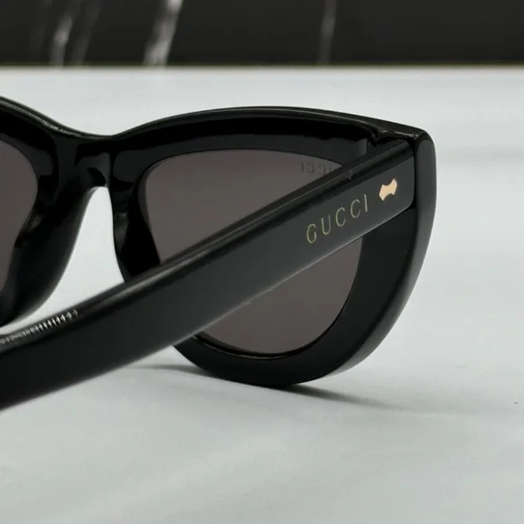 NEW GG1521S 001 GUCCI BLACK GREY CAT EYE WOMEN GUCCI SUNGLASSES - Picture 9 of 13